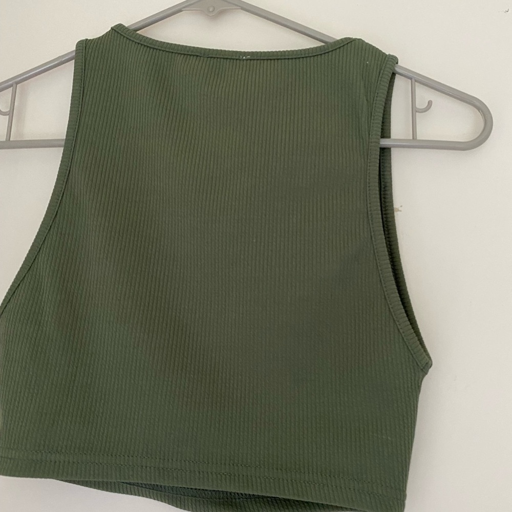 Green high neck crop top - Picture 2 of 3